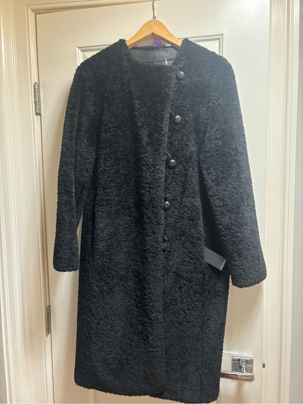 Kobi Halperin Black Faux Fur Long Coat - Women Jackets & Coats